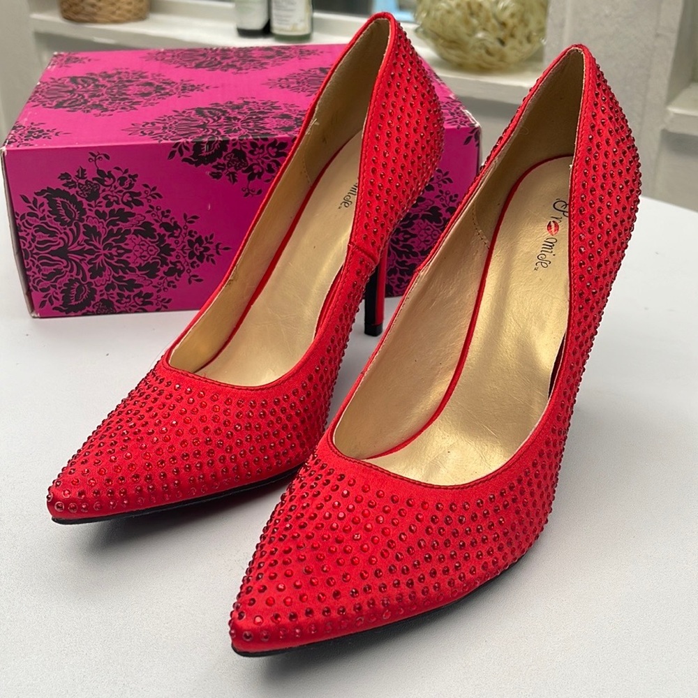 New Red Rhinestone Heels - Picture 11 of 15